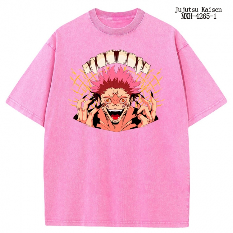 Jujutsu Kaisen Anime peripheral pure cotton washed and worn T-shirt from S to 2XL MXH-4265-1