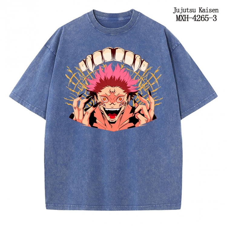 Jujutsu Kaisen Anime peripheral pure cotton washed and worn T-shirt from S to 2XL MXH-4265-3