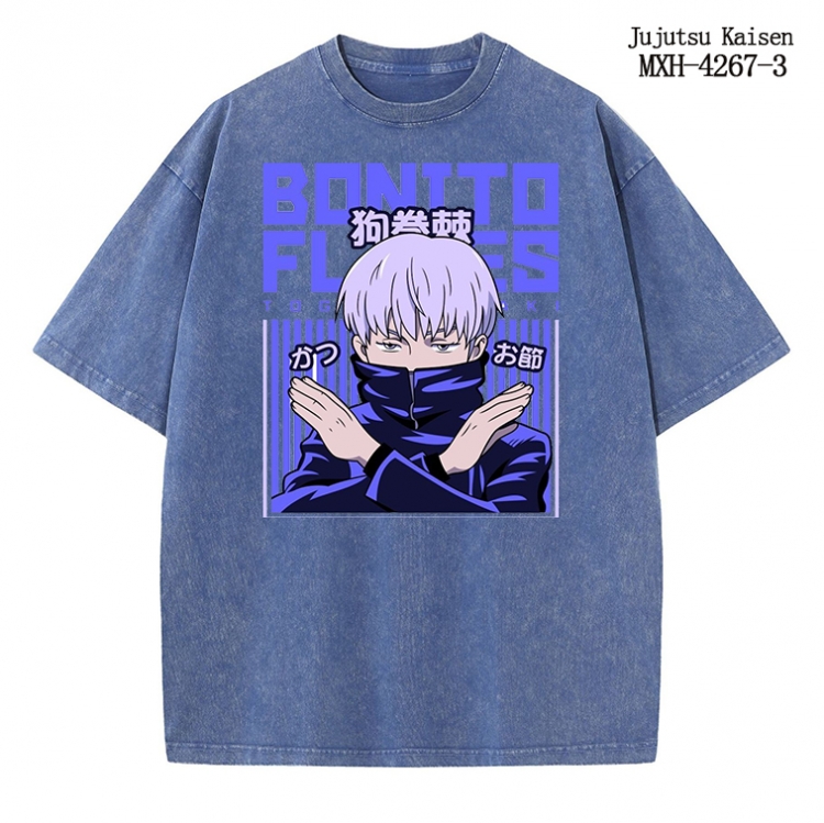 Jujutsu Kaisen Anime peripheral pure cotton washed and worn T-shirt from S to 2XL MXH-4275-3