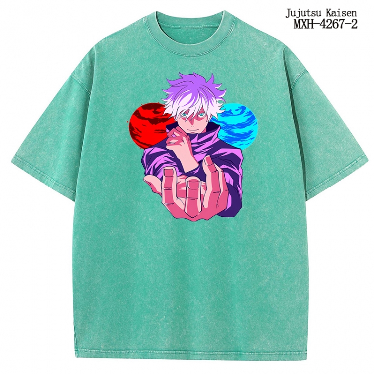 Jujutsu Kaisen Anime peripheral pure cotton washed and worn T-shirt from S to 2XL  MXH-4267-2