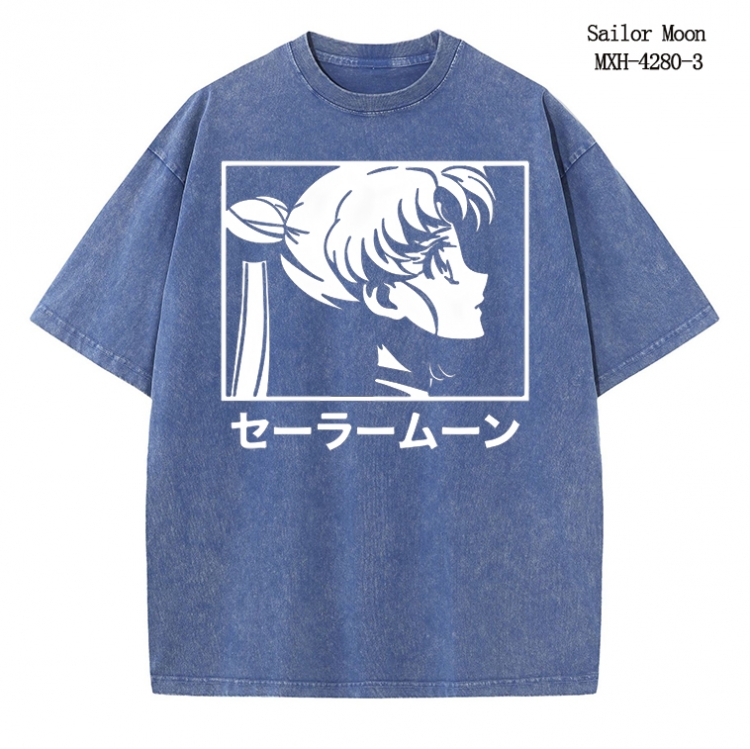 sailormoon Anime peripheral pure cotton washed and worn T-shirt from S to 2XL  MXH-4280-3