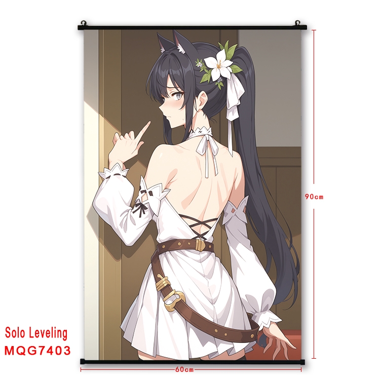 Solo Leveling:Arise Anime black Plastic rod Cloth painting Wall Scroll 60X90CM  MQG7403