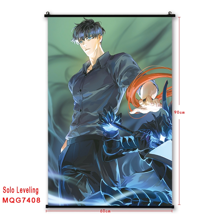 Solo Leveling:Arise Anime black Plastic rod Cloth painting Wall Scroll 60X90CM MQG7408