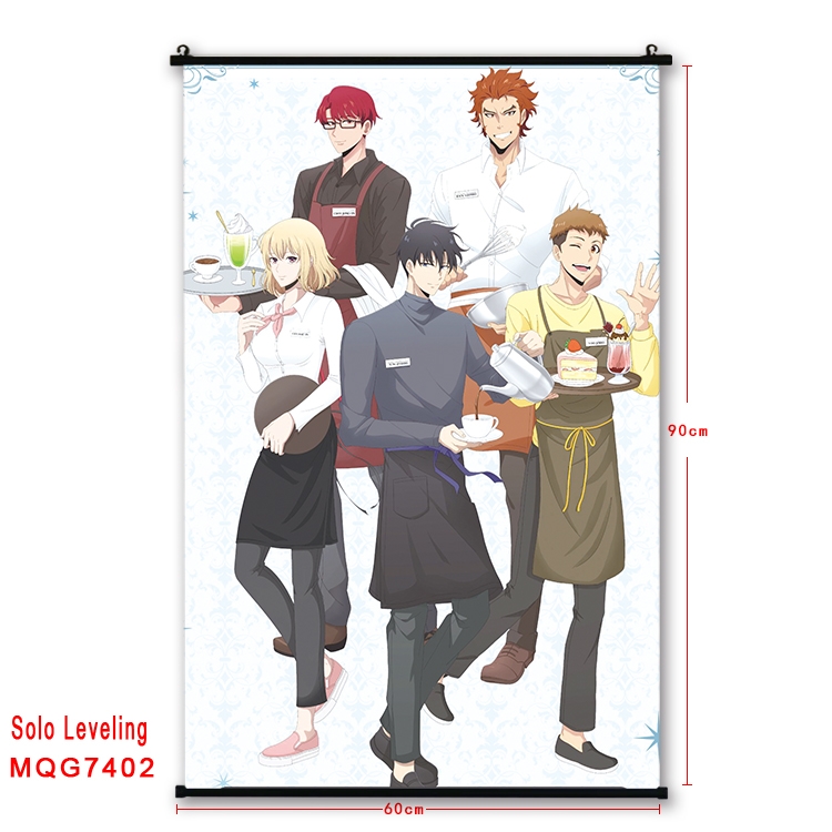 Solo Leveling:Arise Anime black Plastic rod Cloth painting Wall Scroll 60X90CM   MQG7402