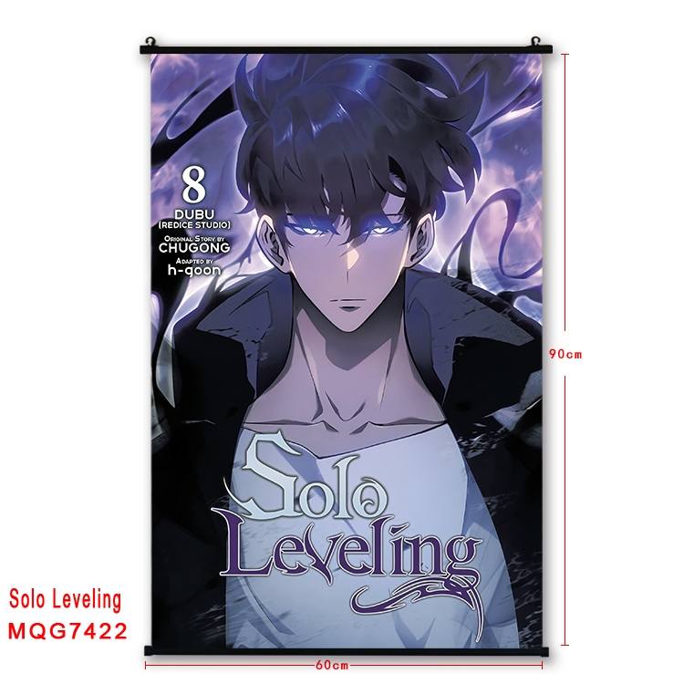 Solo Leveling:Arise Anime black Plastic rod Cloth painting Wall Scroll 60X90CM MQG7422