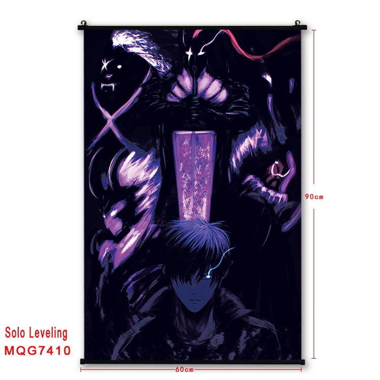 Solo Leveling:Arise Anime black Plastic rod Cloth painting Wall Scroll 60X90CM  MQG7410