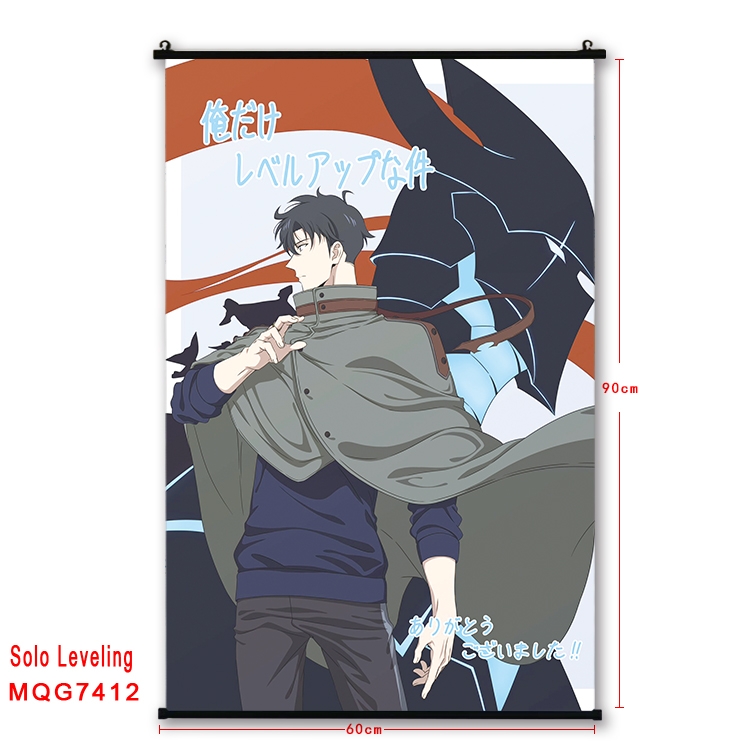 Solo Leveling:Arise Anime black Plastic rod Cloth painting Wall Scroll 60X90CM MQG7412