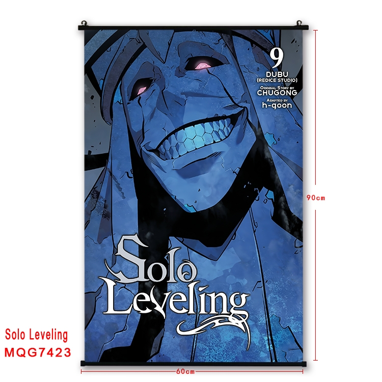 Solo Leveling:Arise Anime black Plastic rod Cloth painting Wall Scroll 60X90CM MQG7423