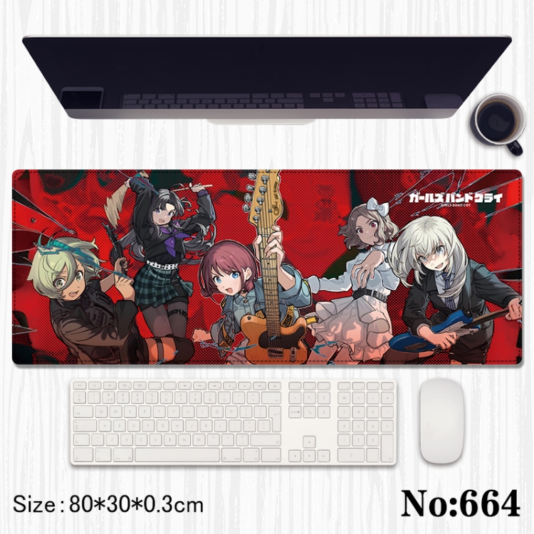 GIRLS BAND CRY Anime peripheral computer mouse pad office desk pad multifunctional pad 80X30X0.3cm