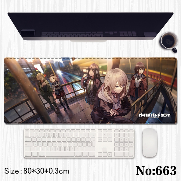 GIRLS BAND CRY Anime peripheral computer mouse pad office desk pad multifunctional pad 80X30X0.3cm