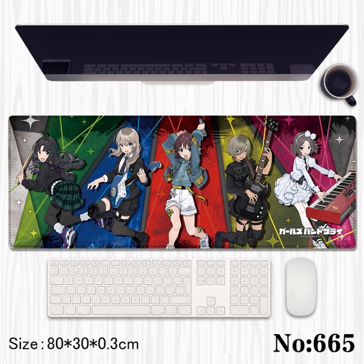 GIRLS BAND CRY Anime peripheral computer mouse pad office desk pad multifunctional pad 80X30X0.3cm