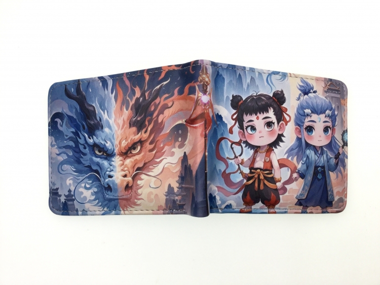 Nezha 2 Full color Two fold short card case wallet 11X9.5CM B-1809