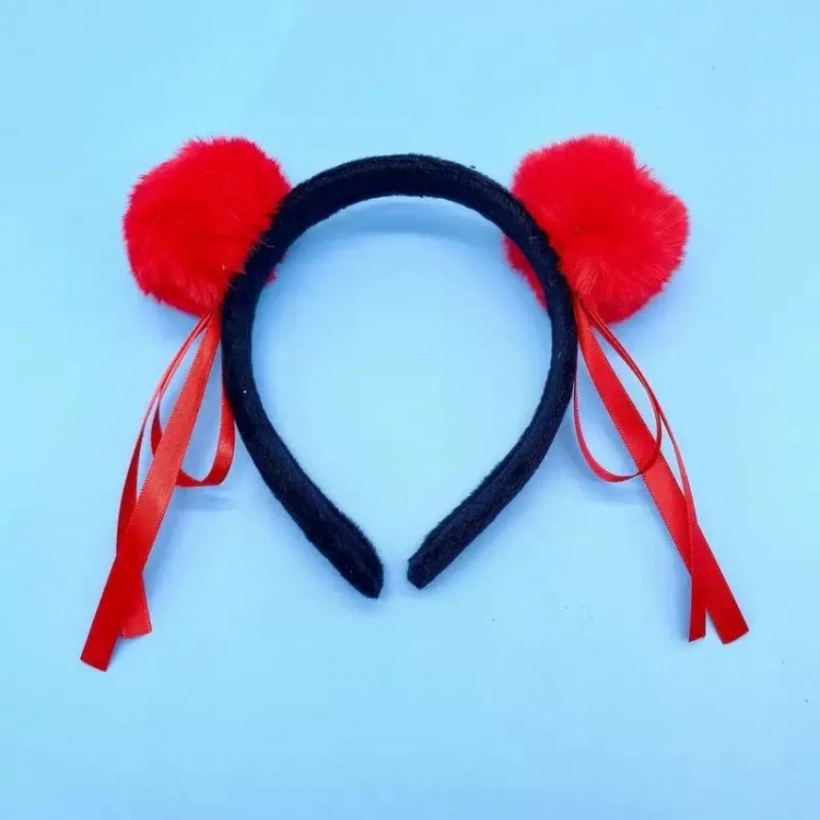 Nezha red double bun headband  price for 5 pcs