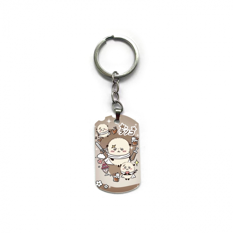 Chiikawa Anime double-sided full-color printed military brand ring keychain price for 5 pcs