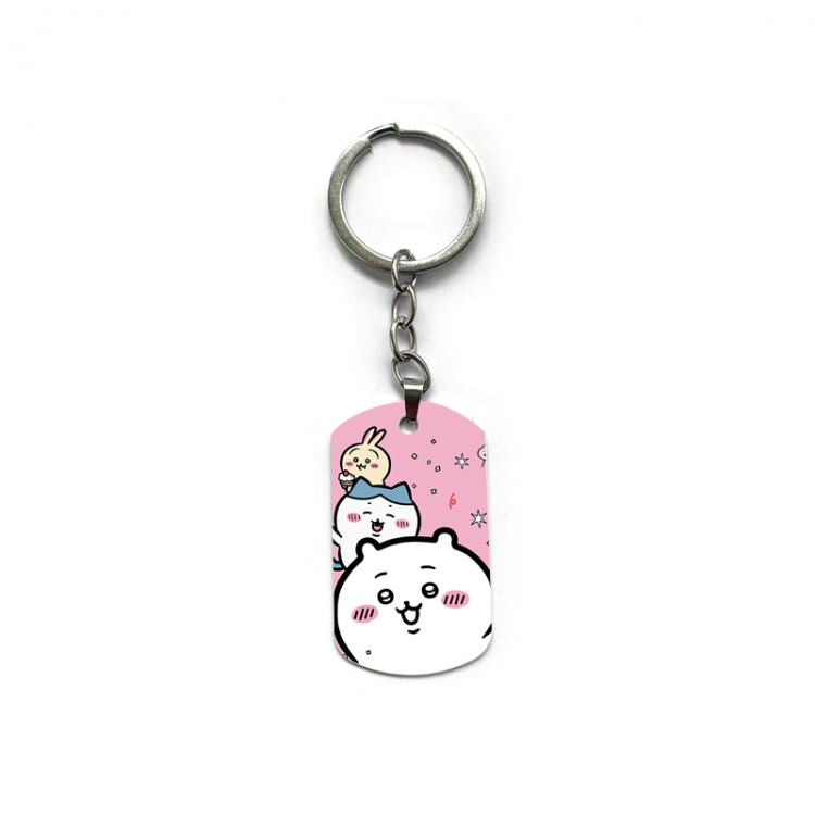 Chiikawa Anime double-sided full-color printed military brand ring keychain price for 5 pcs