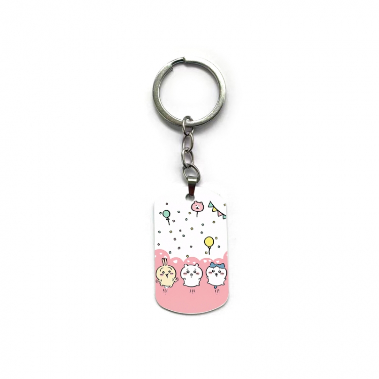 Chiikawa Anime double-sided full-color printed military brand ring keychain price for 5 pcs