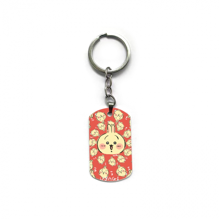 Chiikawa Anime double-sided full-color printed military brand ring keychain price for 5 pcs