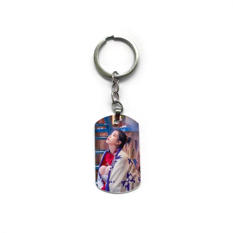 IU Anime double-sided full-color printed military brand ring keychain price for 5 pcs