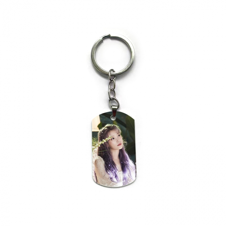 IU Anime double-sided full-color printed military brand ring keychain price for 5 pcs