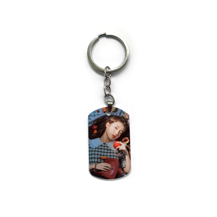 IU Anime double-sided full-color printed military brand ring keychain price for 5 pcs