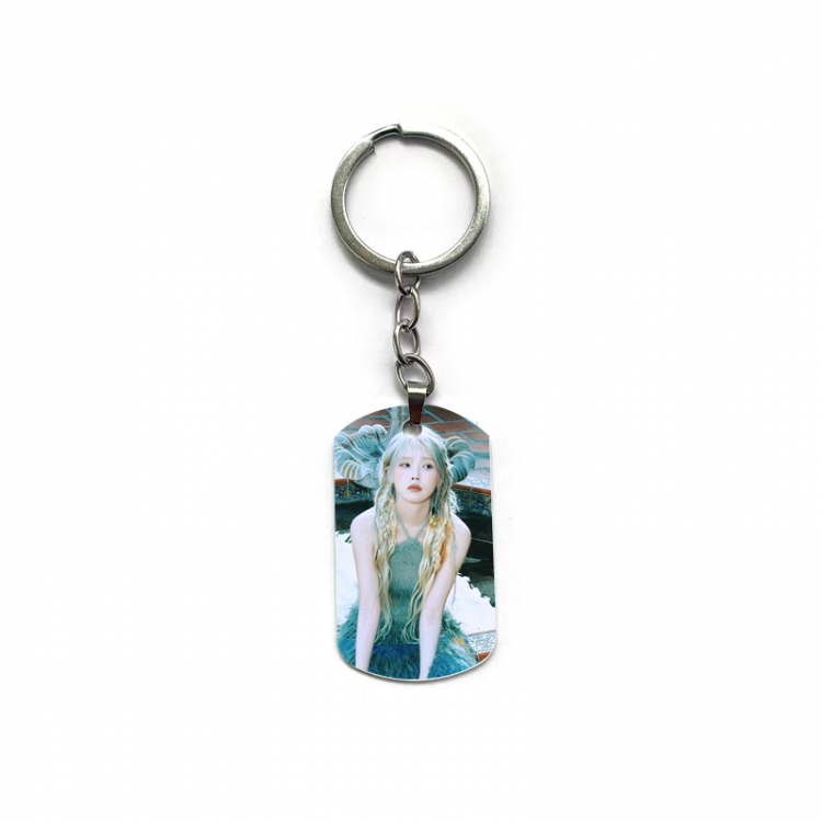 IU Anime double-sided full-color printed military brand ring keychain price for 5 pcs