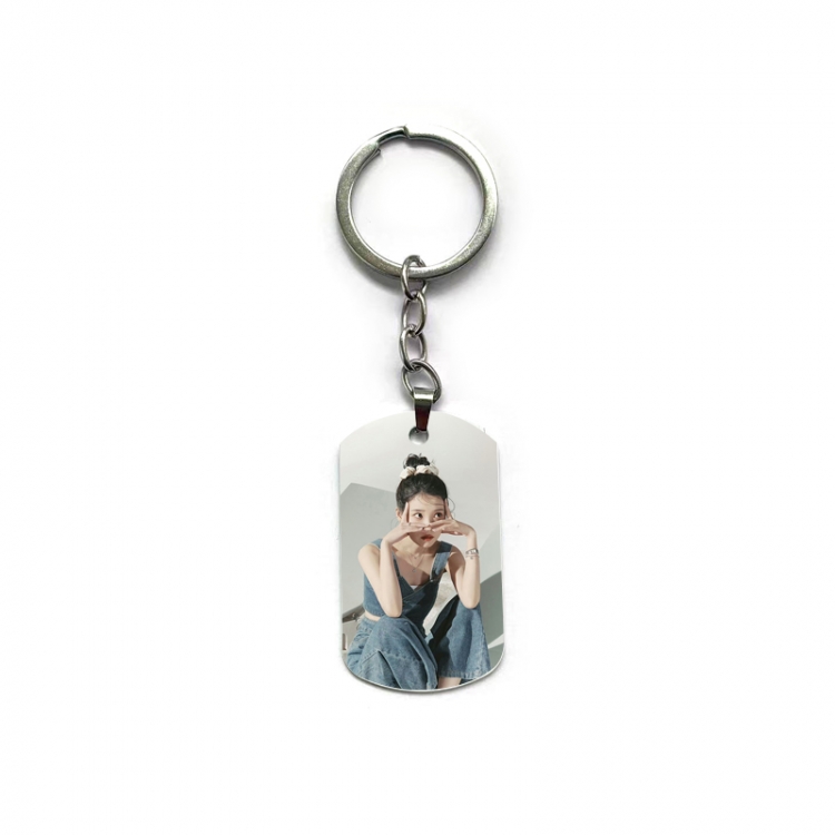 IU Anime double-sided full-color printed military brand ring keychain price for 5 pcs