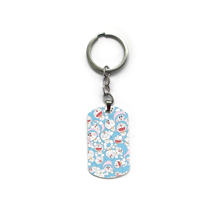 Doraemon Anime double-sided full-color printed military brand ring keychain price for 5 pcs