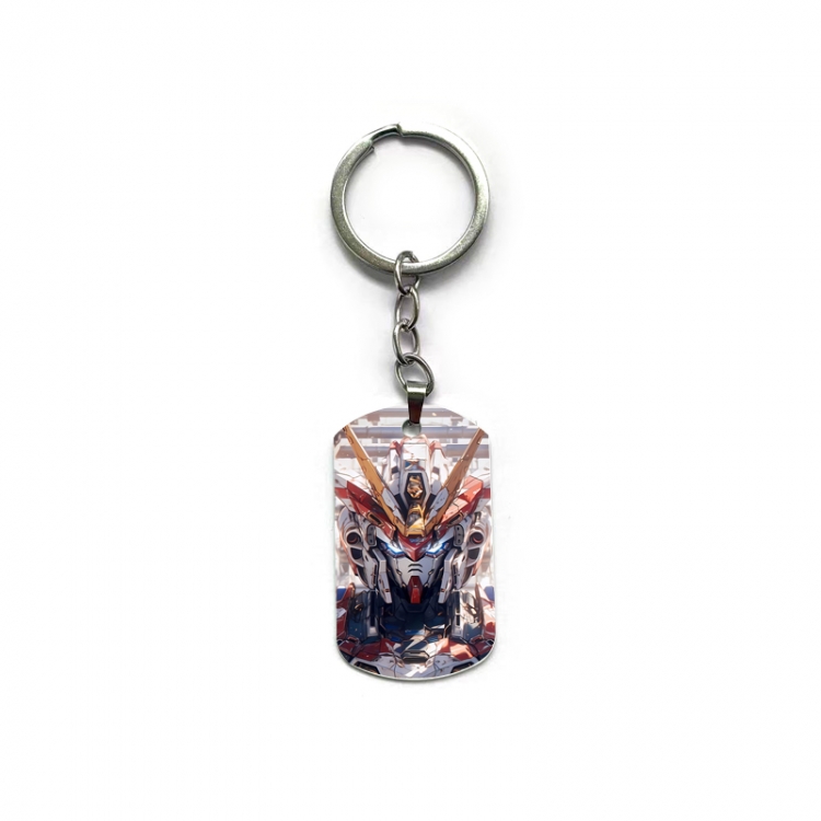 Gundam Anime double-sided full-color printed military brand ring keychain price for 5 pcs