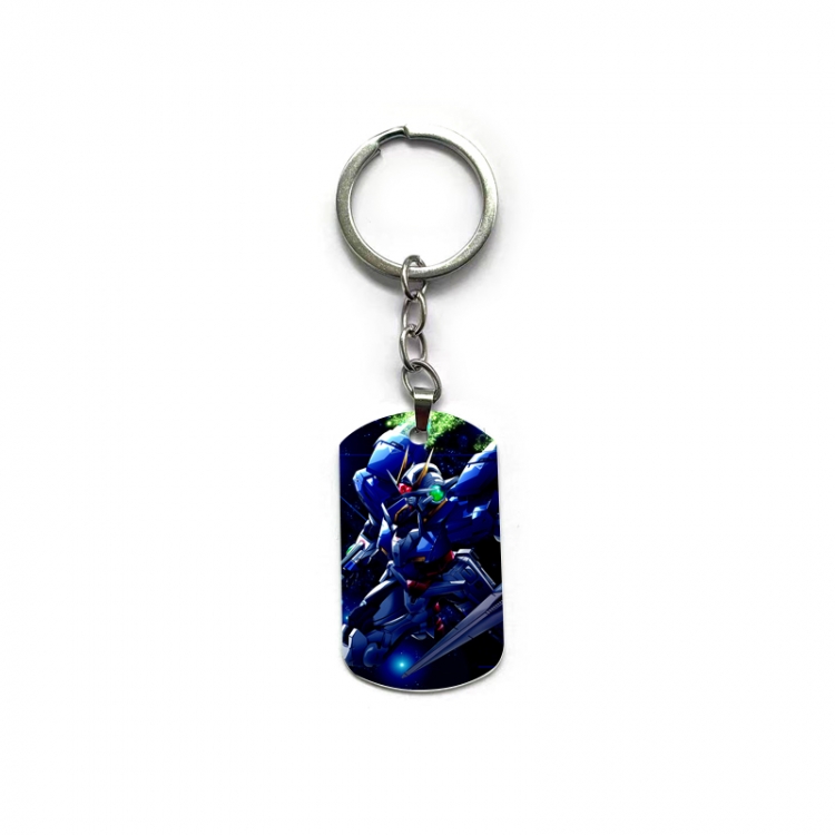 Gundam Anime double-sided full-color printed military brand ring keychain price for 5 pcs