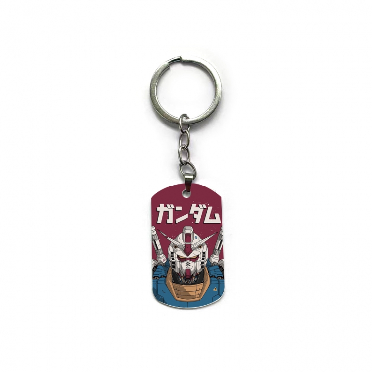 Gundam Anime double-sided full-color printed military brand ring keychain price for 5 pcs