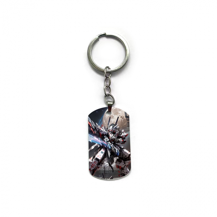 Gundam Anime double-sided full-color printed military brand ring keychain price for 5 pcs