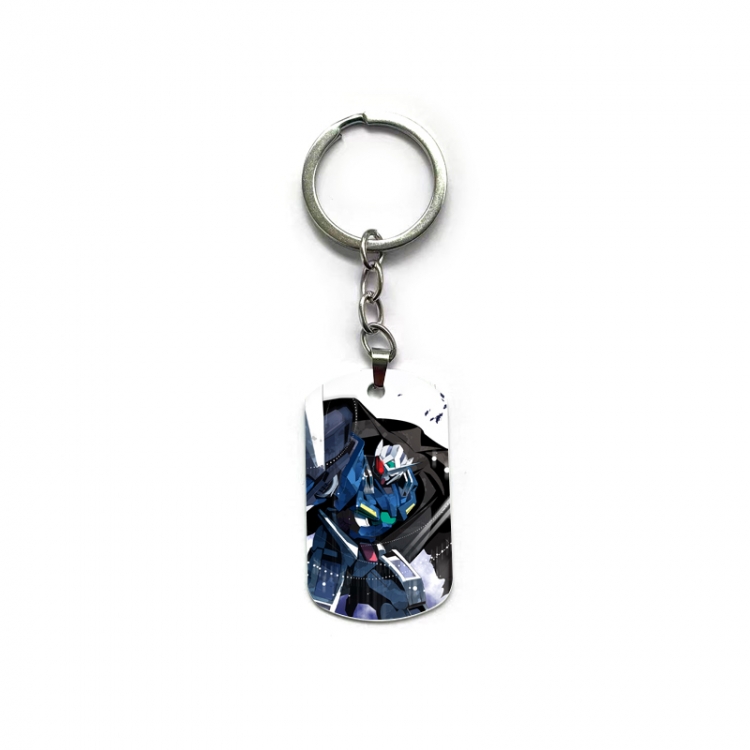 Gundam Anime double-sided full-color printed military brand ring keychain price for 5 pcs