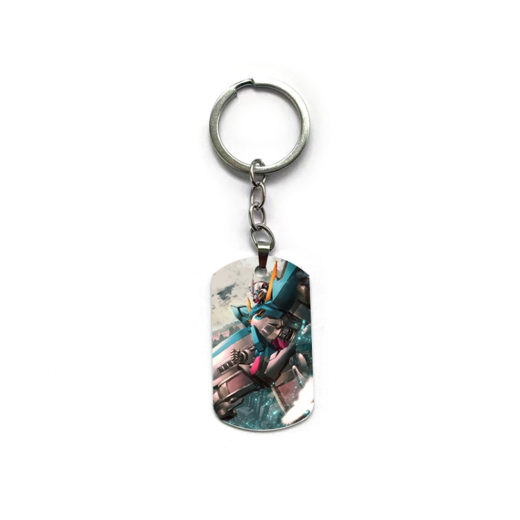 Gundam Anime double-sided full-color printed military brand ring keychain price for 5 pcs