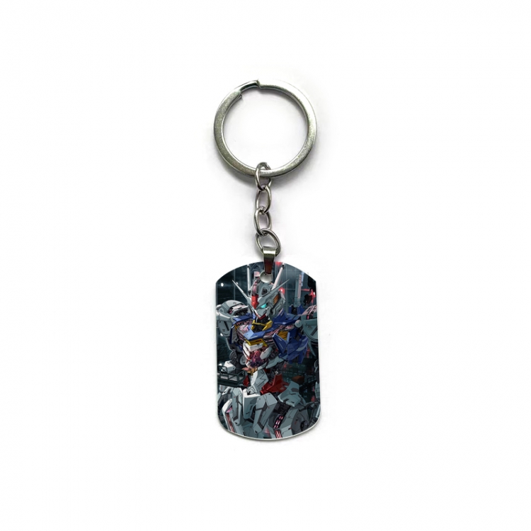 Gundam Anime double-sided full-color printed military brand ring keychain price for 5 pcs