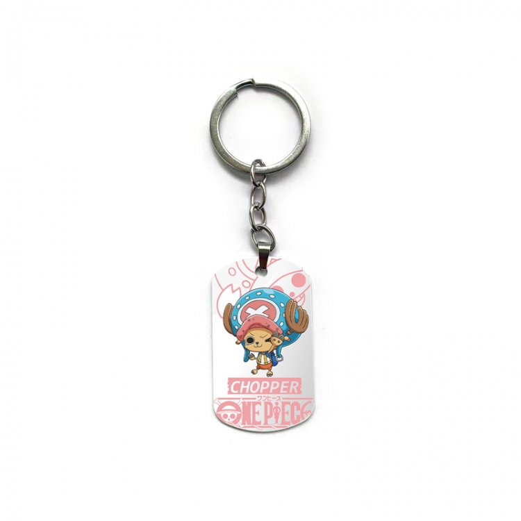 One Piece Anime double-sided full-color printed military brand ring keychain price for 5 pcs