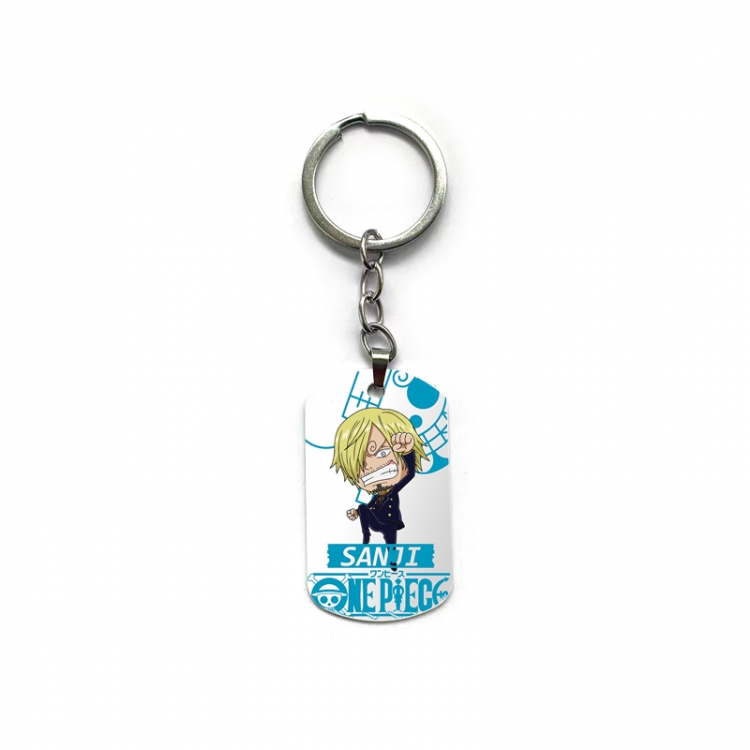 One Piece Anime double-sided full-color printed military brand ring keychain price for 5 pcs