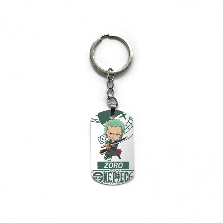 One Piece Anime double-sided full-color printed military brand ring keychain price for 5 pcs