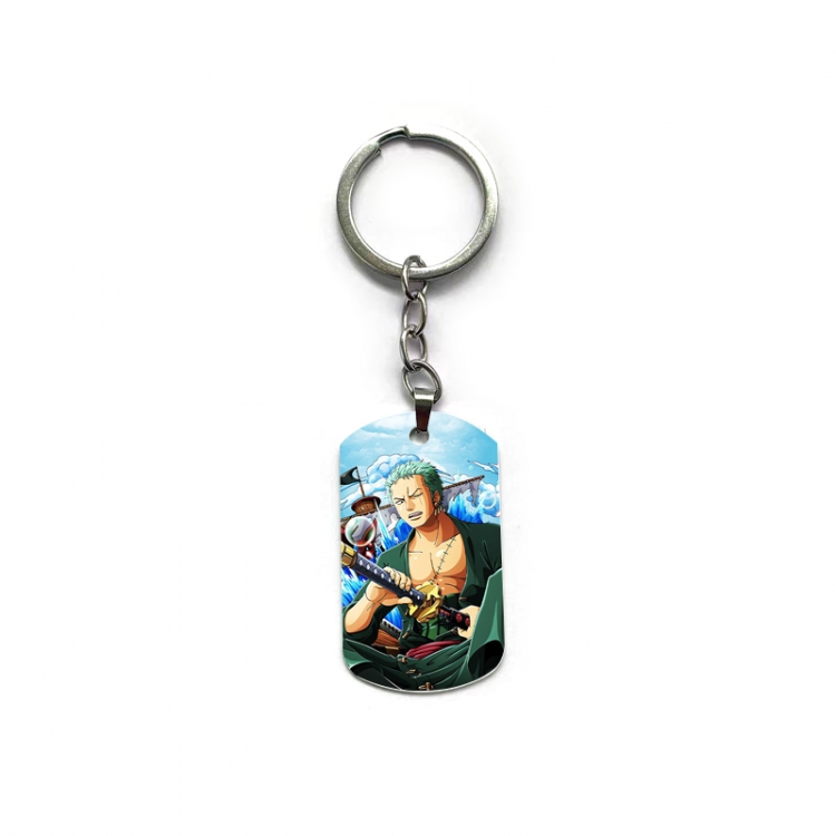 One Piece Anime double-sided full-color printed military brand ring keychain price for 5 pcs