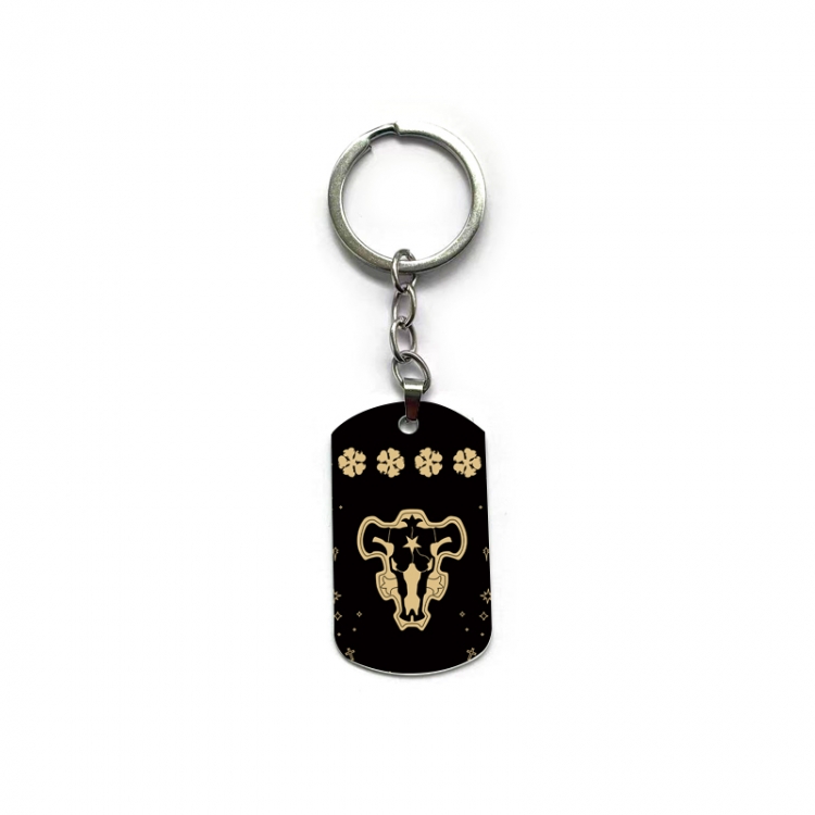 Black Clover Anime double-sided full-color printed military brand ring keychain price for 5 pcs