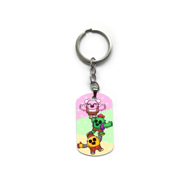 Brawl Stars Anime double-sided full-color printed military brand ring keychain price for 5 pcs