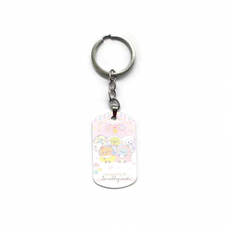 Corner creatures Anime double-sided full-color printed military brand ring keychain price for 5 pcs