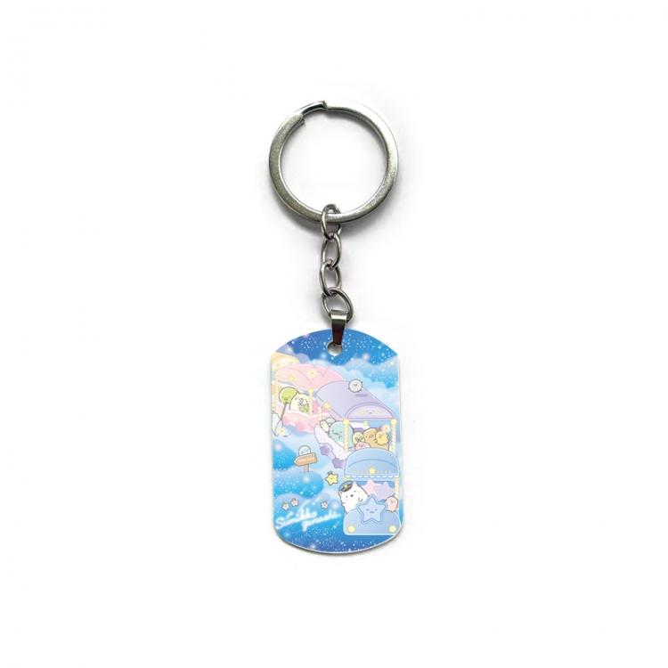 Corner creatures Anime double-sided full-color printed military brand ring keychain price for 5 pcs