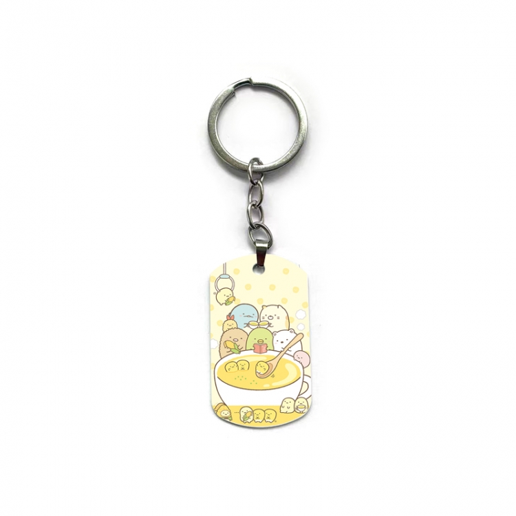 Corner creatures Anime double-sided full-color printed military brand ring keychain price for 5 pcs