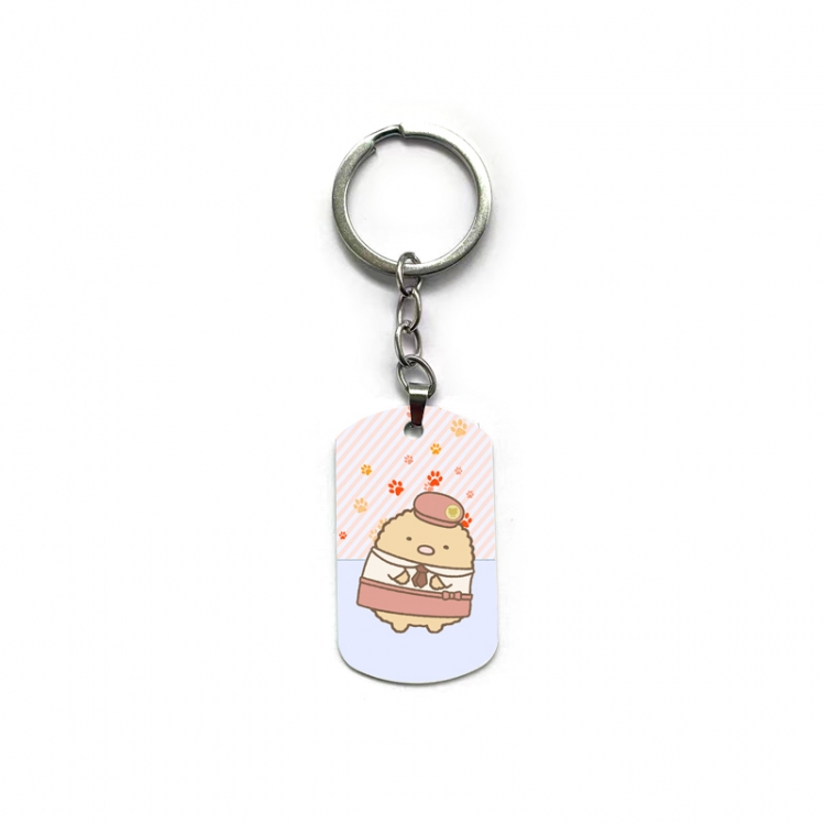 Corner creatures Anime double-sided full-color printed military brand ring keychain price for 5 pcs