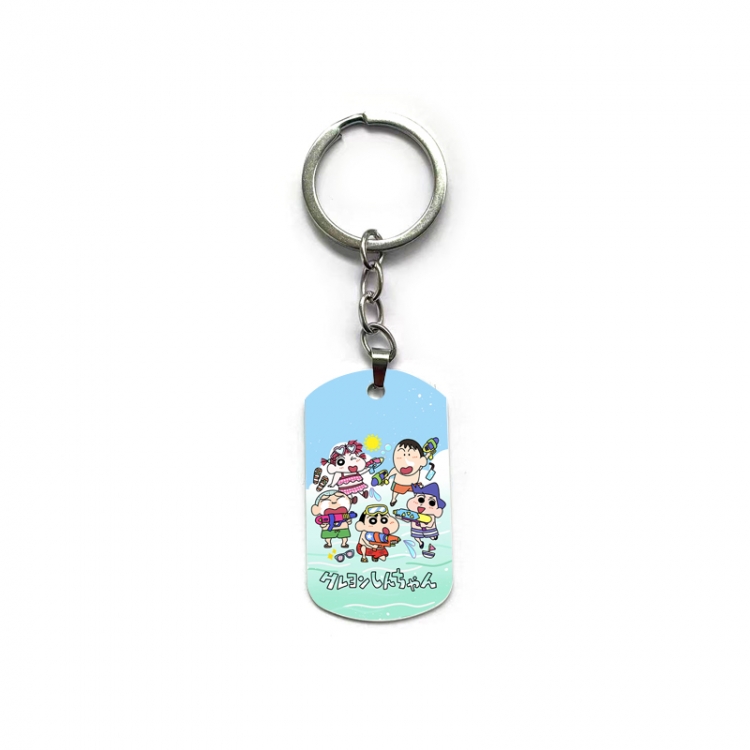 CrayonShin Anime double-sided full-color printed military brand ring keychain price for 5 pcs