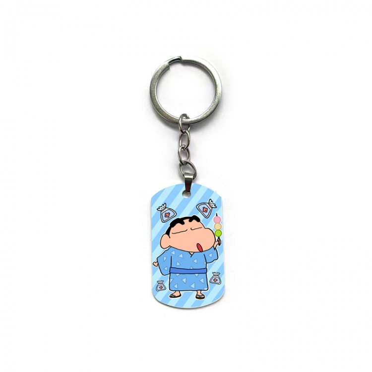 CrayonShin Anime double-sided full-color printed military brand ring keychain price for 5 pcs