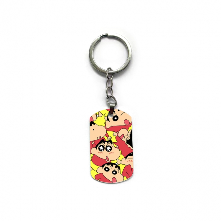 CrayonShin Anime double-sided full-color printed military brand ring keychain price for 5 pcs