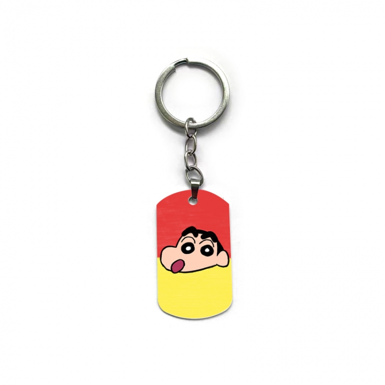 CrayonShin Anime double-sided full-color printed military brand ring keychain price for 5 pcs