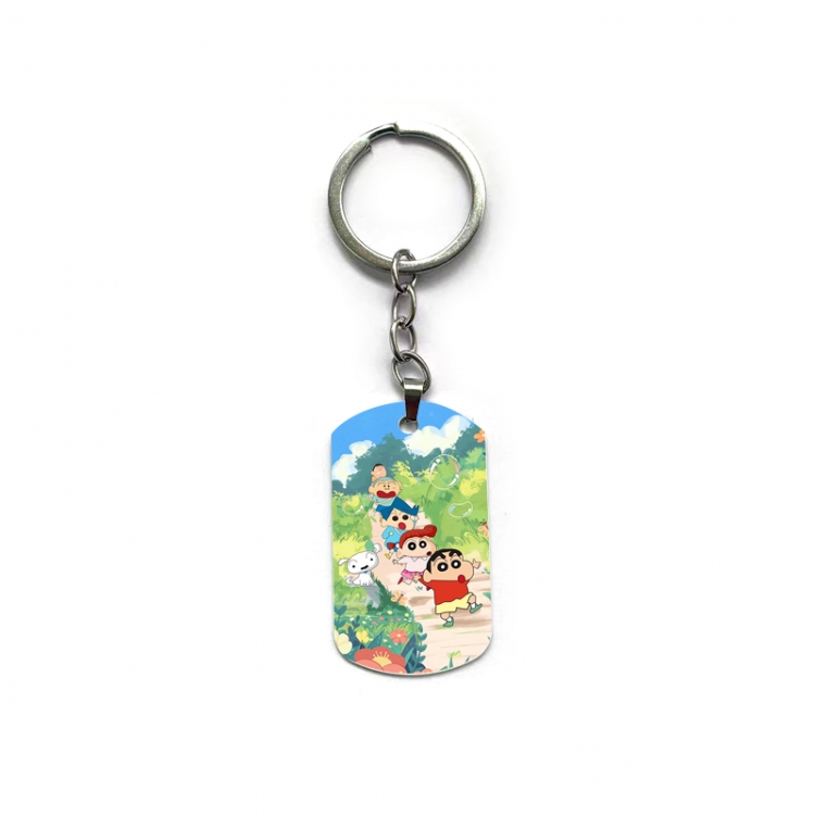 CrayonShin Anime double-sided full-color printed military brand ring keychain price for 5 pcs