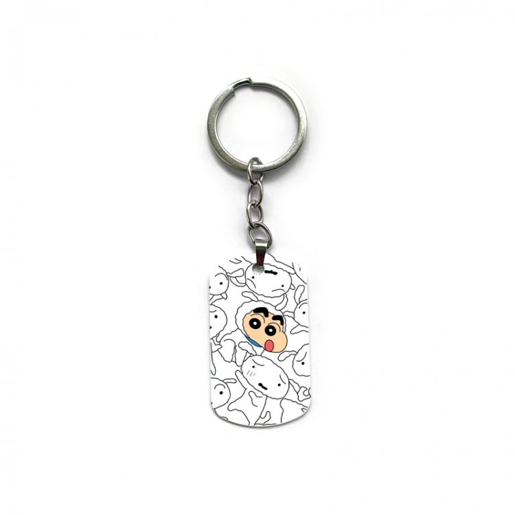 CrayonShin Anime double-sided full-color printed military brand ring keychain price for 5 pcs